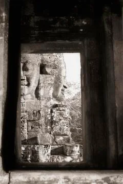 Bayon Temple Face Stock Photos