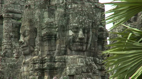 Bayon Temple faces Video stock 932696