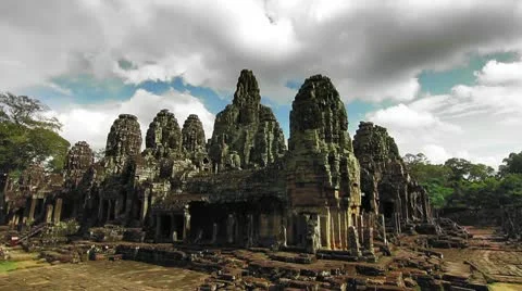 Bayon temple time lapse loop Stock Footage 8987520