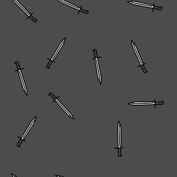Bayonet weapon war vector seamless pattern Stock Illustration