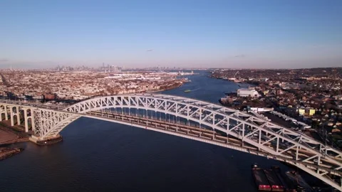 Bayonne Bridge on Kill Van Kull, Staten Island, New York City, 4K 動画素材 259004725