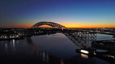 Bayonne Bridge at sunset Stockbeeldmateriaal 284389713