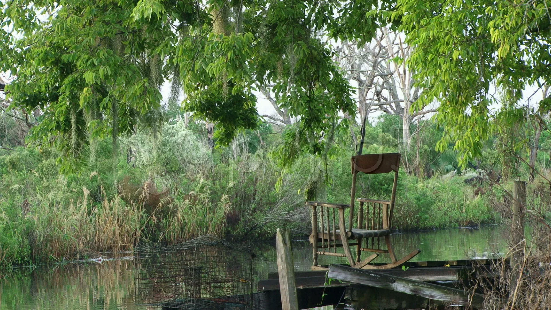 The Bayou Dock and Chair in Louisiana where I met that man.