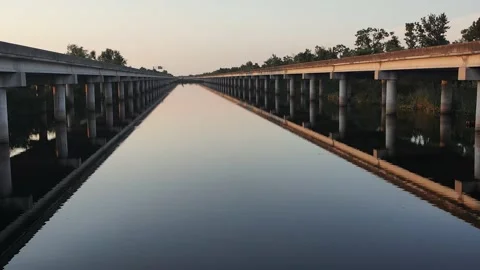 Bayou to Highway Stock Footage 204831974