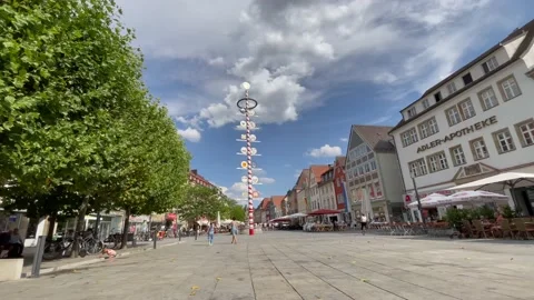 Bayreuth, Germany,  Maximilianstrasse,   Wideshot, Summer, Sun with clouds Stock Footage