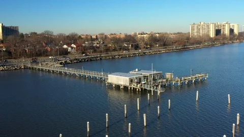 Bayside Marina During Winter Stock Footage 113067184