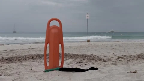 Baywatch fixed on the sand. Slow motion 4K Video stock 253184006