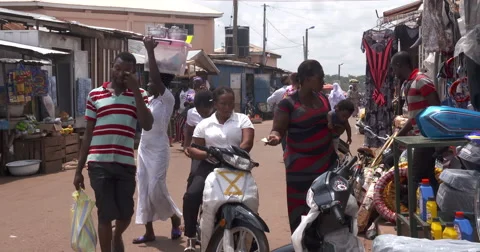 A bazaar in Accra Stock Footage 68790552