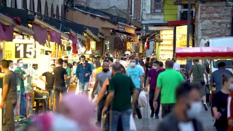 Bazaar, Pandemic Crowded Vídeo Stock 147332566
