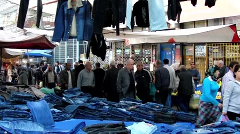 Bazaar people 01 Stock Footage 917570