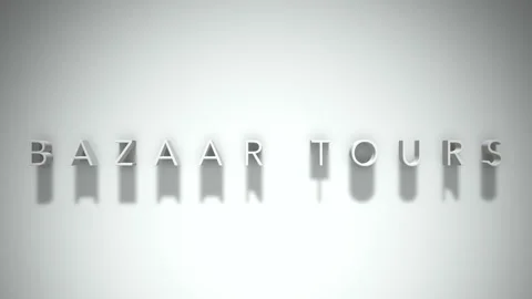 Bazaar tours 3D title animation white text on a white background Stock Footage 299747436