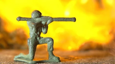 Bazooka Army man with flame Stock Footage 12721070