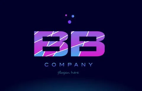 Bb b b  colored blue pink purple alphabet letter logo icon vector Stock Illustration