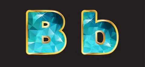 Bb with gold and teal VECTOR Stock Illustration