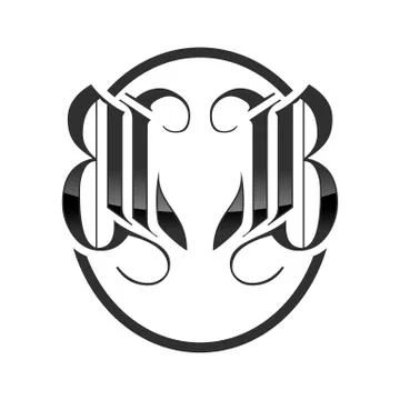 BB Initials Classic Royal Fox Emblem Design Stock Illustration