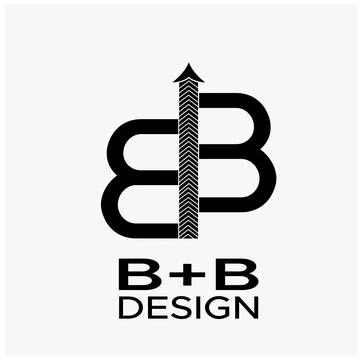 BB Letter Logo Design with Upward Arrow Corporate Brand Stock Illustration
