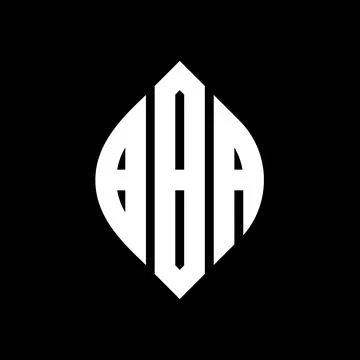 BBA circle letter logo design with circle and ellipse shape. BBA ellipse letter Stock Illustration