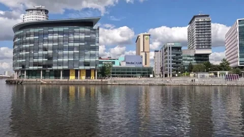 BBC and dock10 studios at Media City Stock Footage 204722717