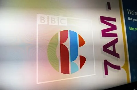 BBC Channel Logo on Screen Stock Photos