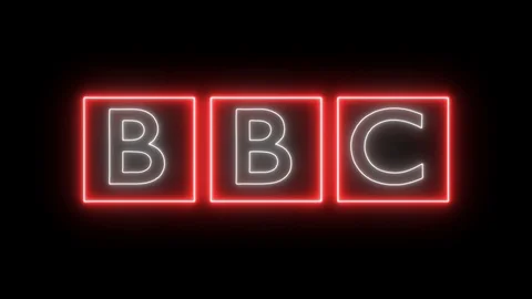 BBC Logo With Neon Lights Stock Footage 105064700