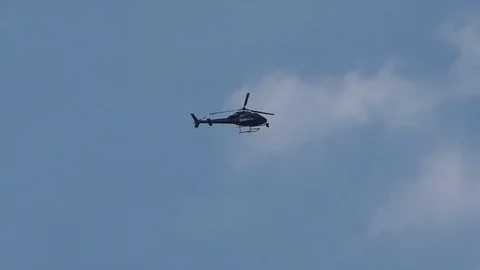 BBC News helicopter in London Stock Footage