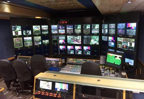 BBC Springwatch Main OB Control Room Stock Photos