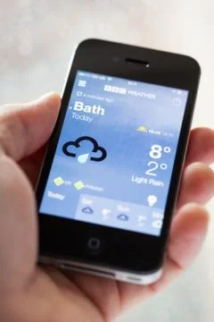 BBC Weather App on an iPhone Stock Photos