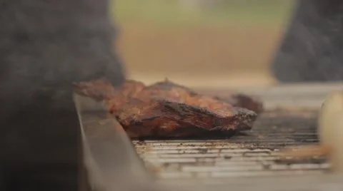 BBG Steak and Vegetables Pan left to right Stock Footage 53255102