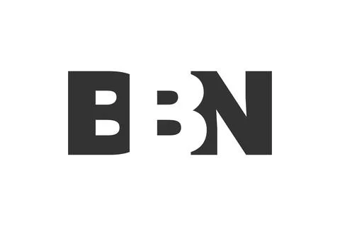 BBN logo design. Initial letter B B N bold font style for tech startups, co.. Stock Illustration