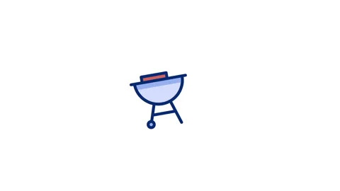 Bbq Animated Icon Stock Footage 320340543