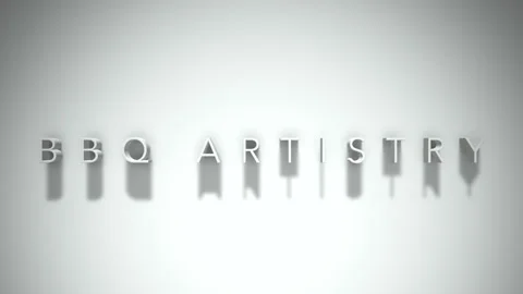 Bbq artistry 3D title animation white text on a white background Stock Footage 299750308