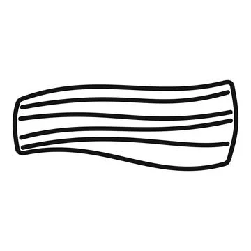 Bbq bacon icon outline vector. Meat slice Illustrazione stock