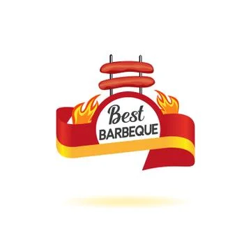 BBQ badge icon Stock Illustration