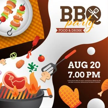 BBQ banner Stock Illustration