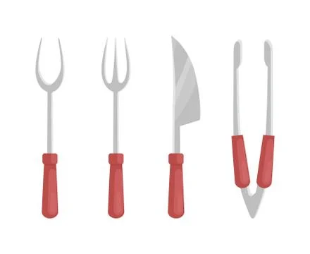 BBQ Barbecue Flatware Set Vector Illustration Stock Illustration
