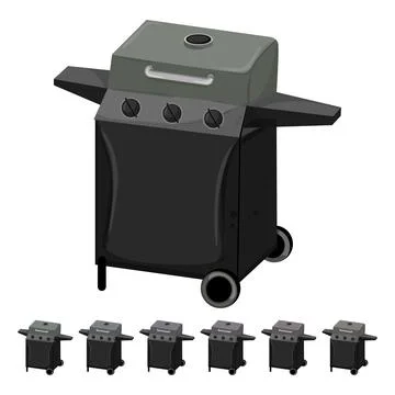Bbq barbecue grill cartoon vector graphic 스톡 일러스트