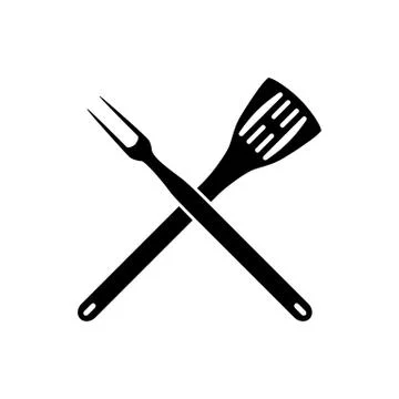 BBQ barbeque tools crossed Stock-Illustration