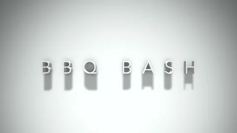 Bbq bash 3D title animation with shadows on a white background Stock Footage 296916053