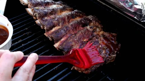 BBQ Beef Rib Sauce Stock Footage 133369512