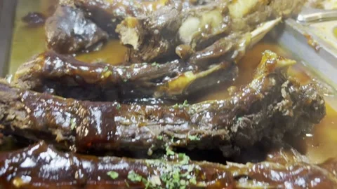 BBQ Beef Ribs Stock Footage 225809948