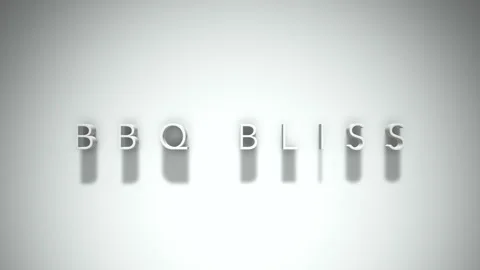 Bbq bliss 3D title animation with shadows on a white background Stock Footage 297274035