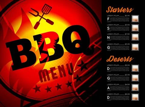 BBQ brochure menu design BBQ brochure menu design. Vector template illustr... Stock Photos