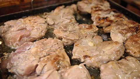 BBQ chicken fillet steak Stock Footage 270347083