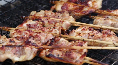 BBQ chicken Stock Footage 34079093