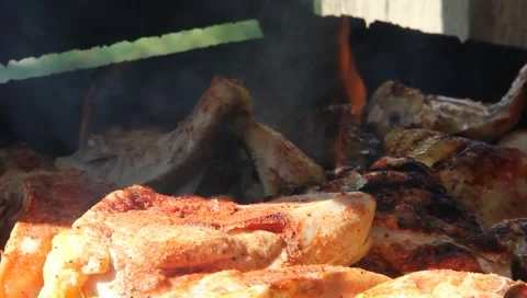BBQ Chicken On The Grill #2 Stock Footage 5624210