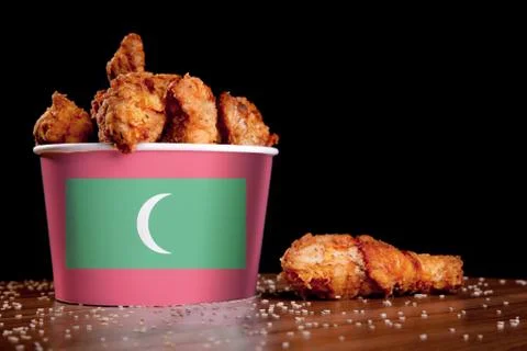 BBQ Chicken legs in white bucket Stock Photos