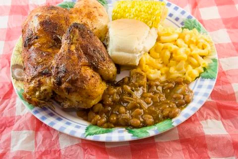 Bbq chicken plate Stock Photos