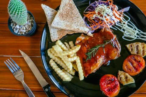 BBQ Chicken Steak Foto stock