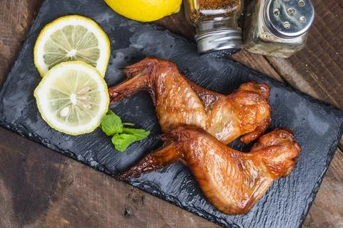 BBQ chicken on the table Stock Photos