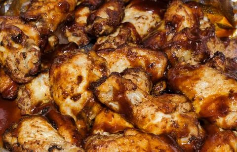 BBQ Chicken Wings background. Fotos Stock